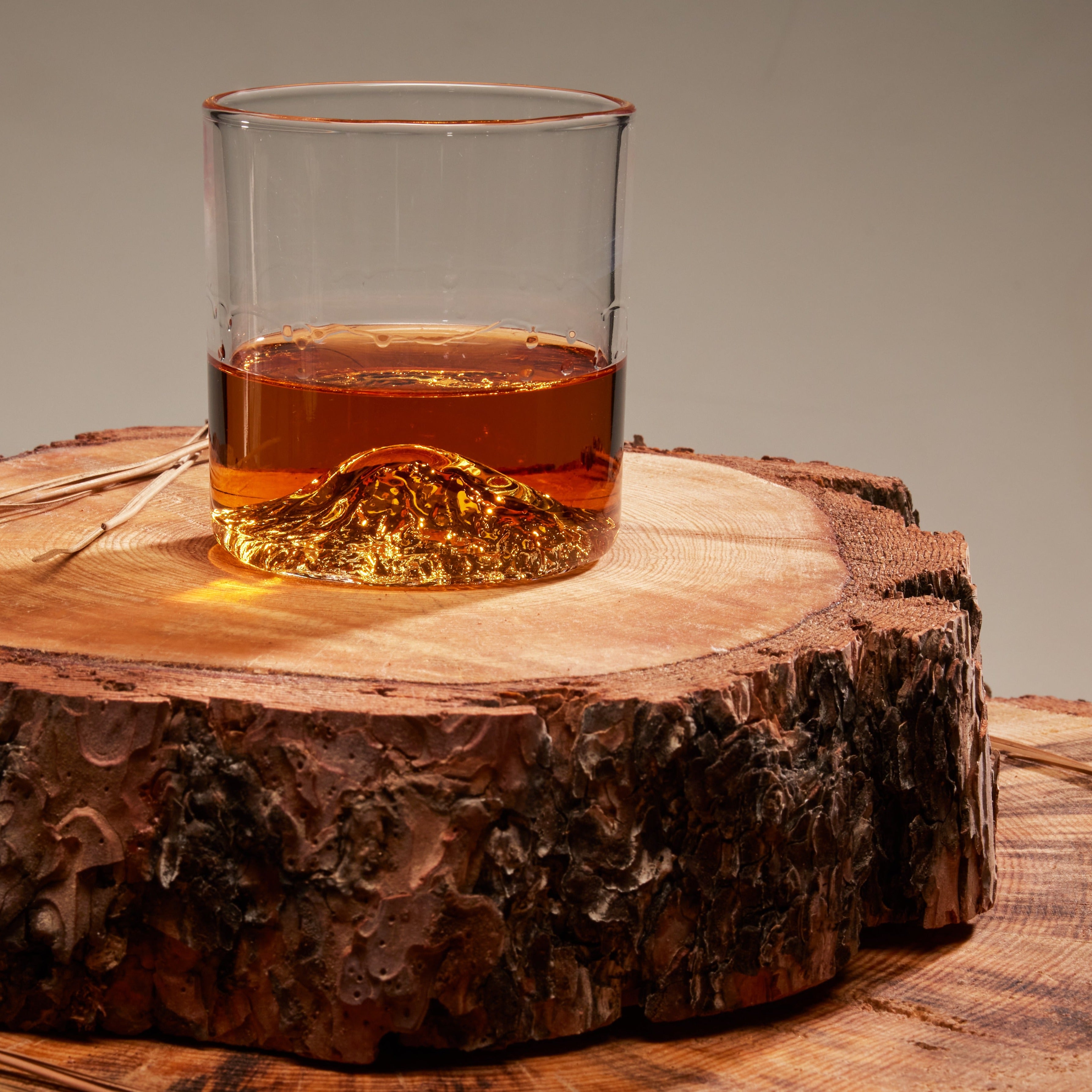 The Mt. Bachelor Tumbler  Handblown Mountain Whiskey Glass Made in USA