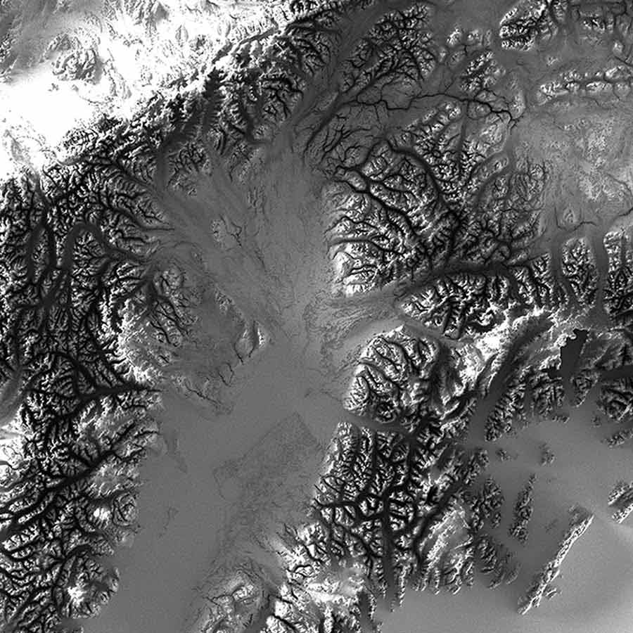 Alaska Elevation Map - No Frame