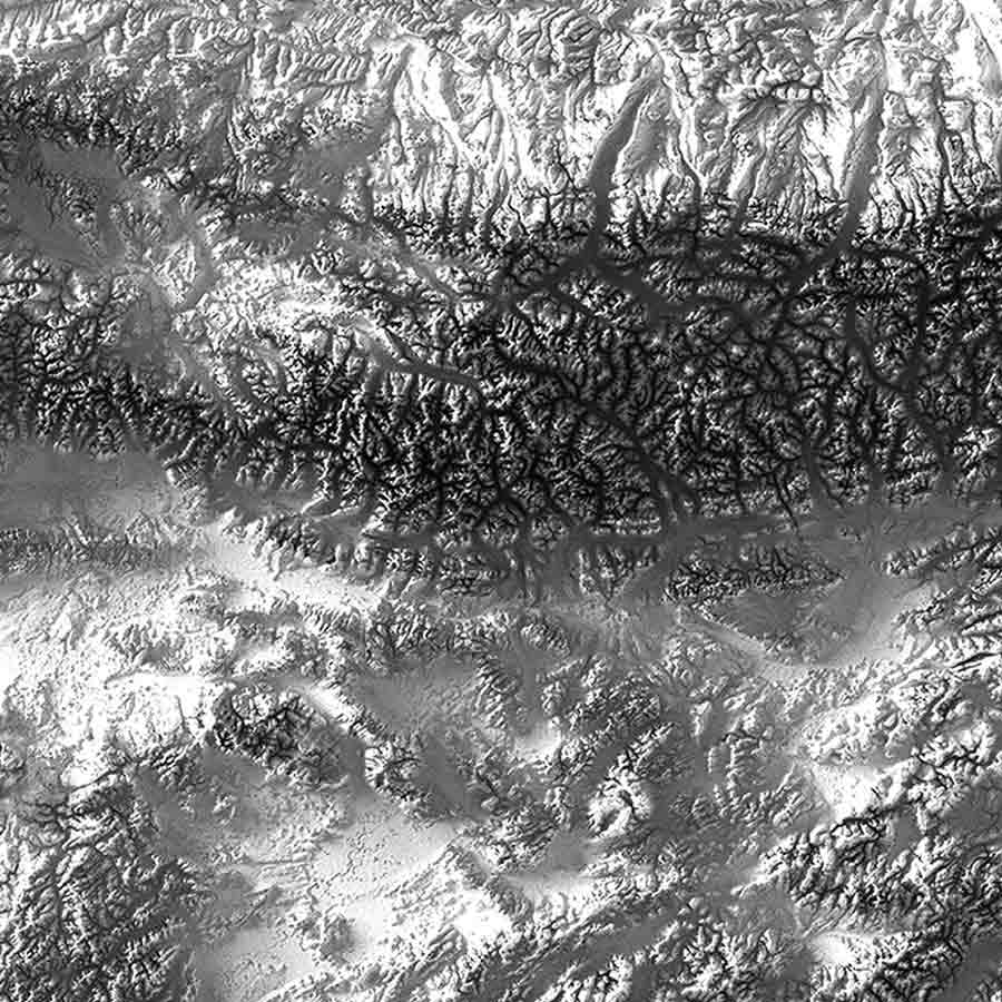 Alaska Elevation Map - No Frame