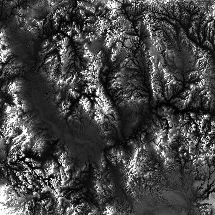 Arizona Elevation Map - No Frame