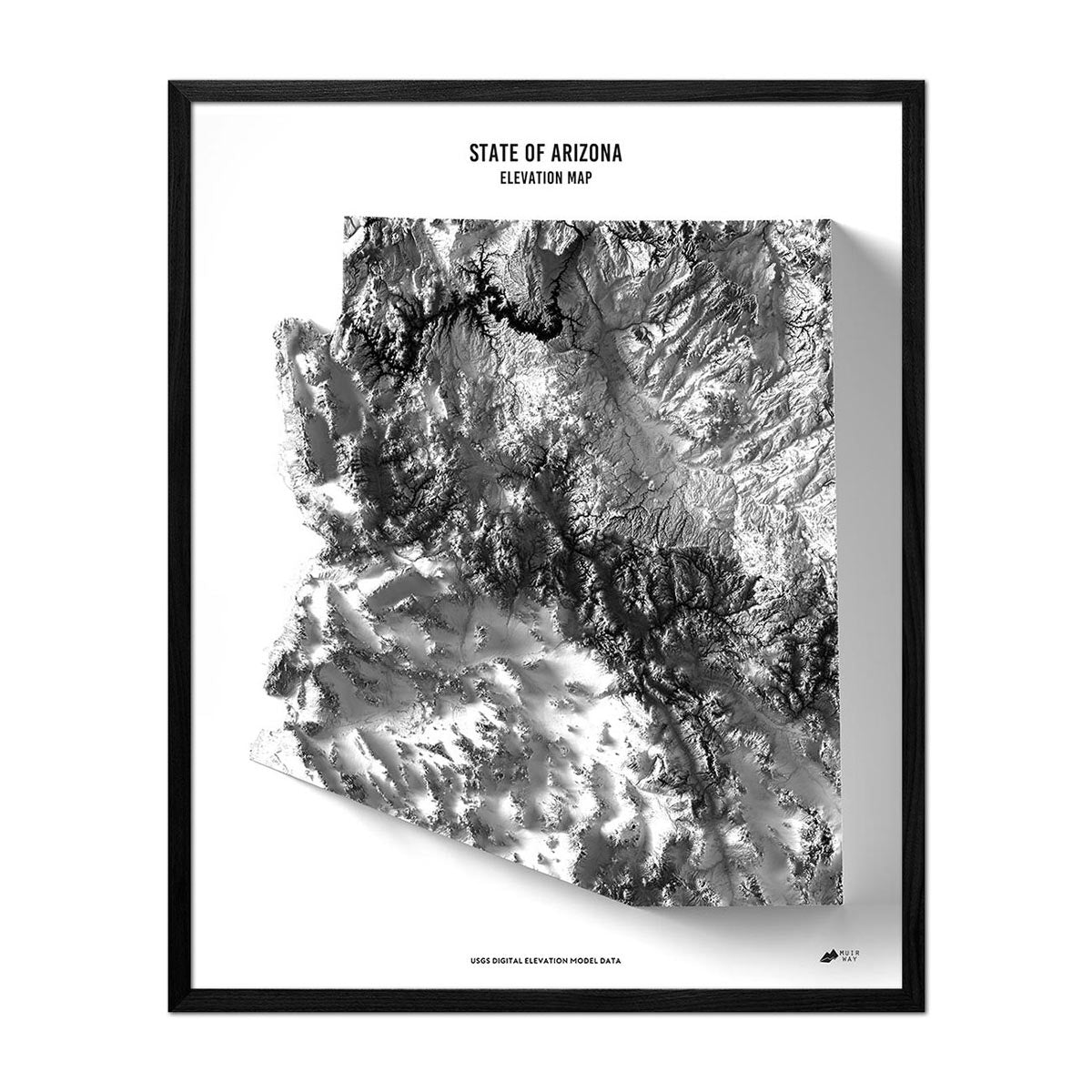 Arizona Elevation Map - No Frame