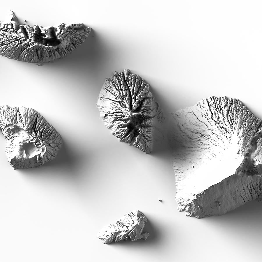 Hawaii Elevation Map - No Frame