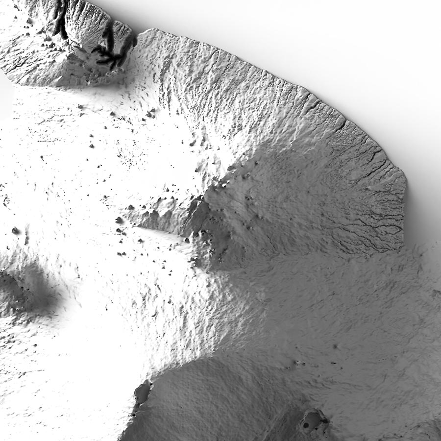 Hawaii Elevation Map - No Frame