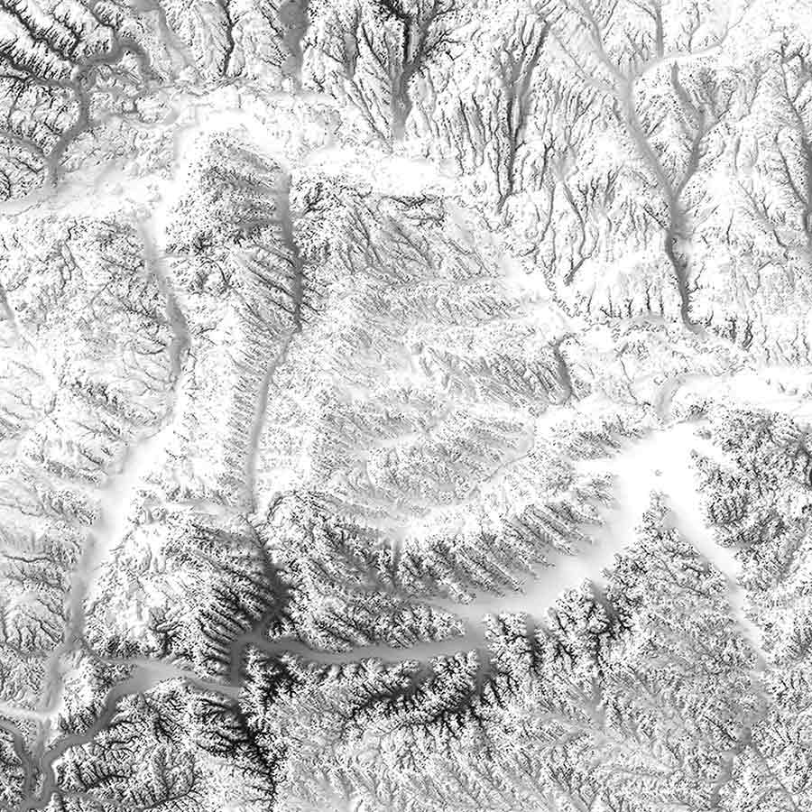 Montana Elevation Map - No Frame