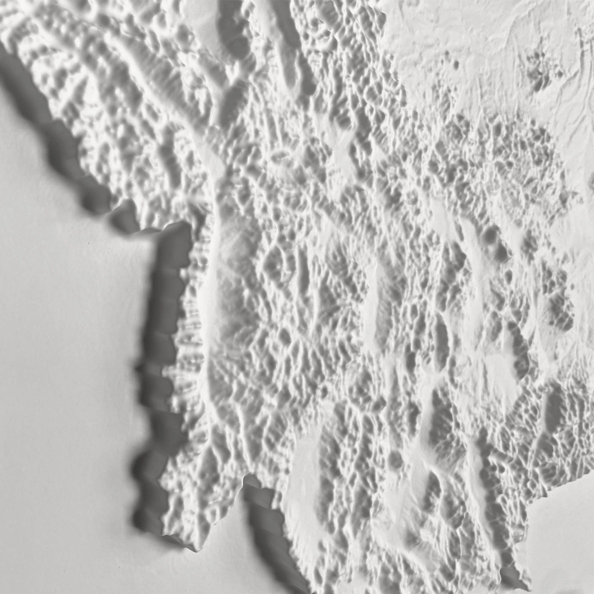 Montana - White 3D Raised Relief Map