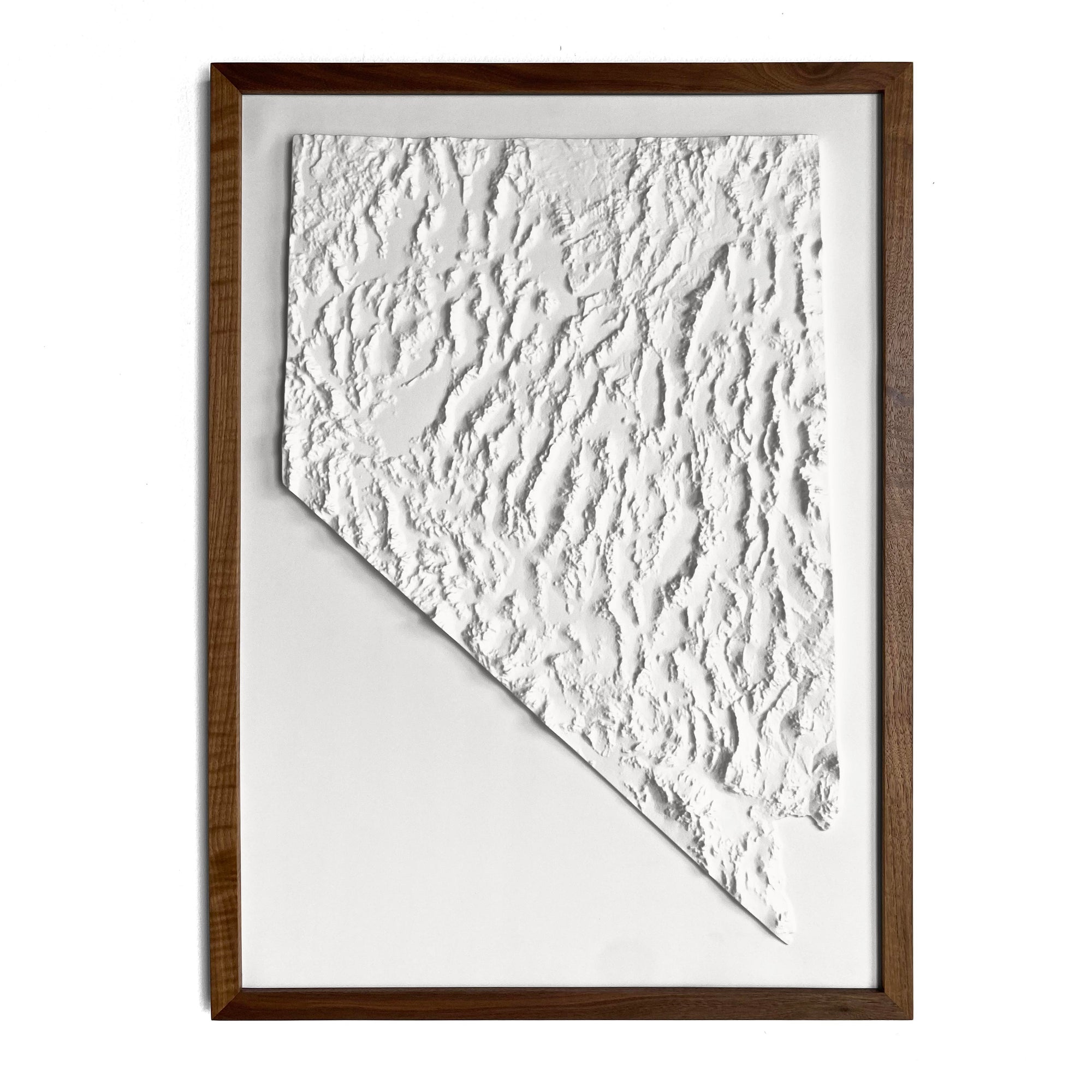 Nevada - White 3D Raised Relief Map