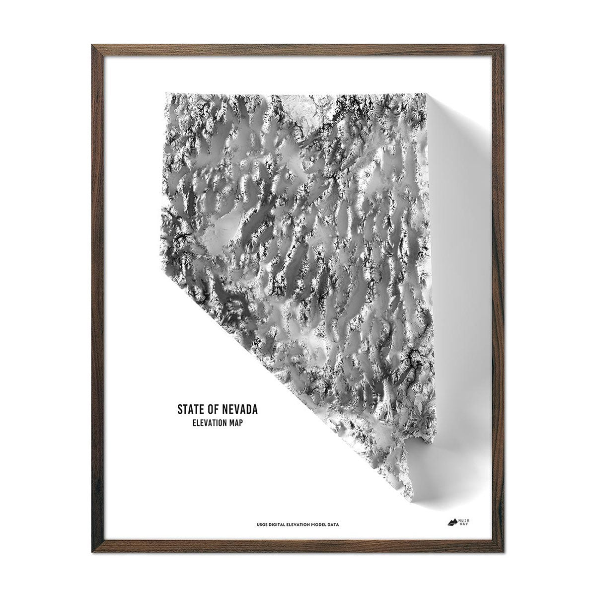 Nevada Elevation Map - No Frame