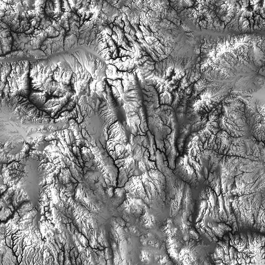 Oregon Elevation Map - No Frame