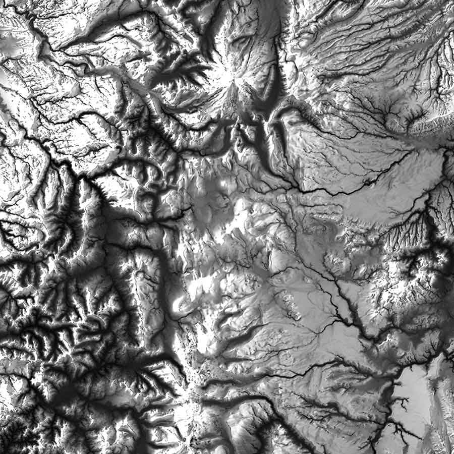 Oregon Elevation Map - No Frame