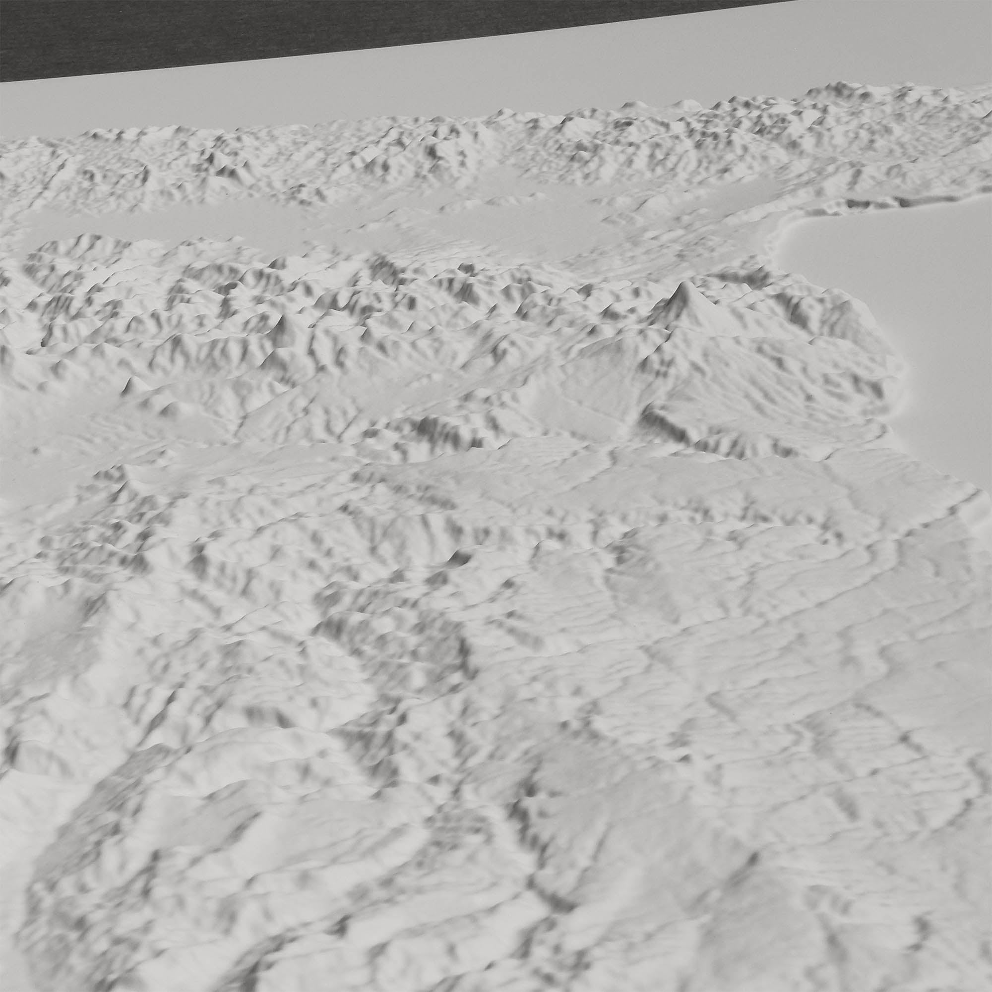 Oregon - White 3D Raised Relief Map