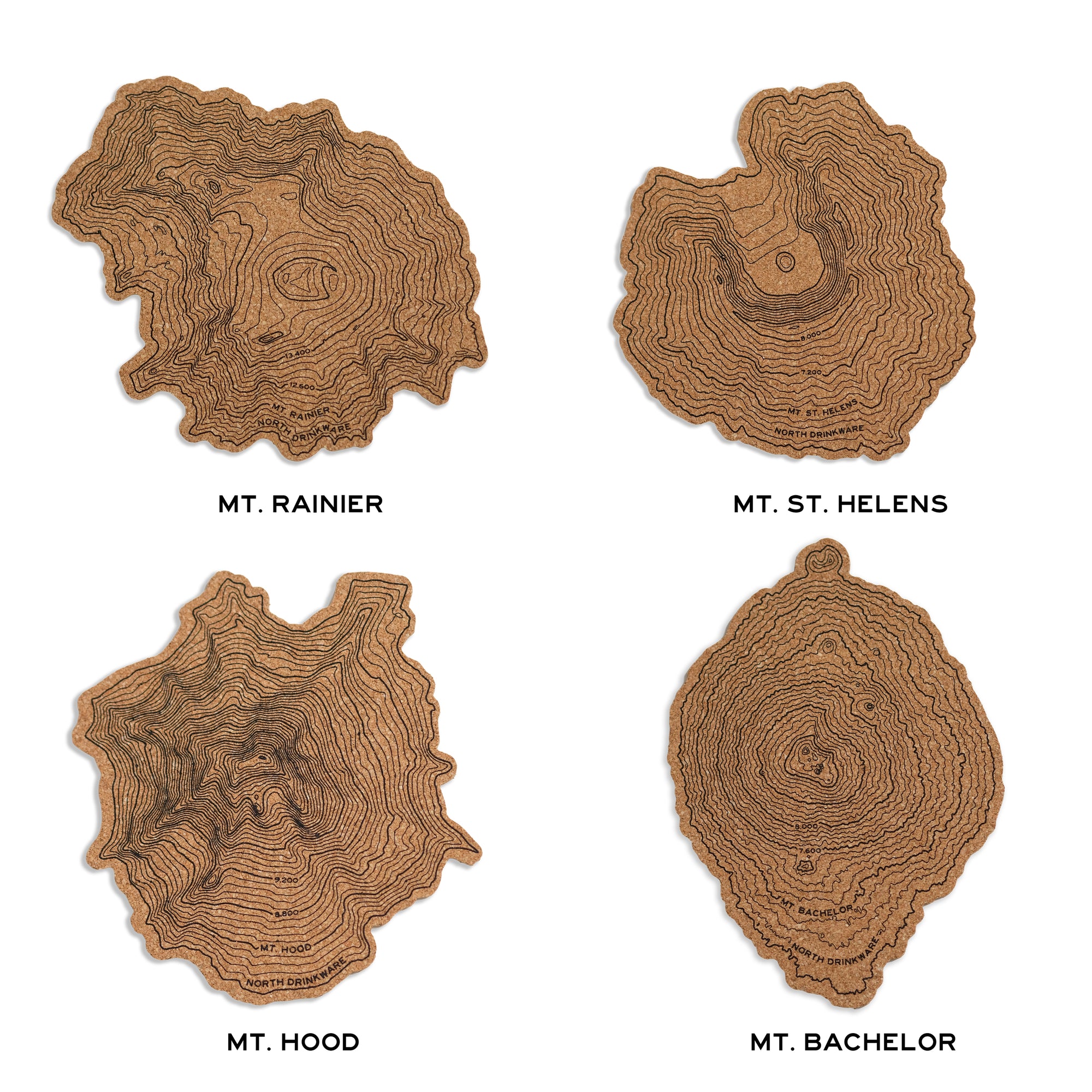 Pacific Northwest Cork Coaster Set of 4