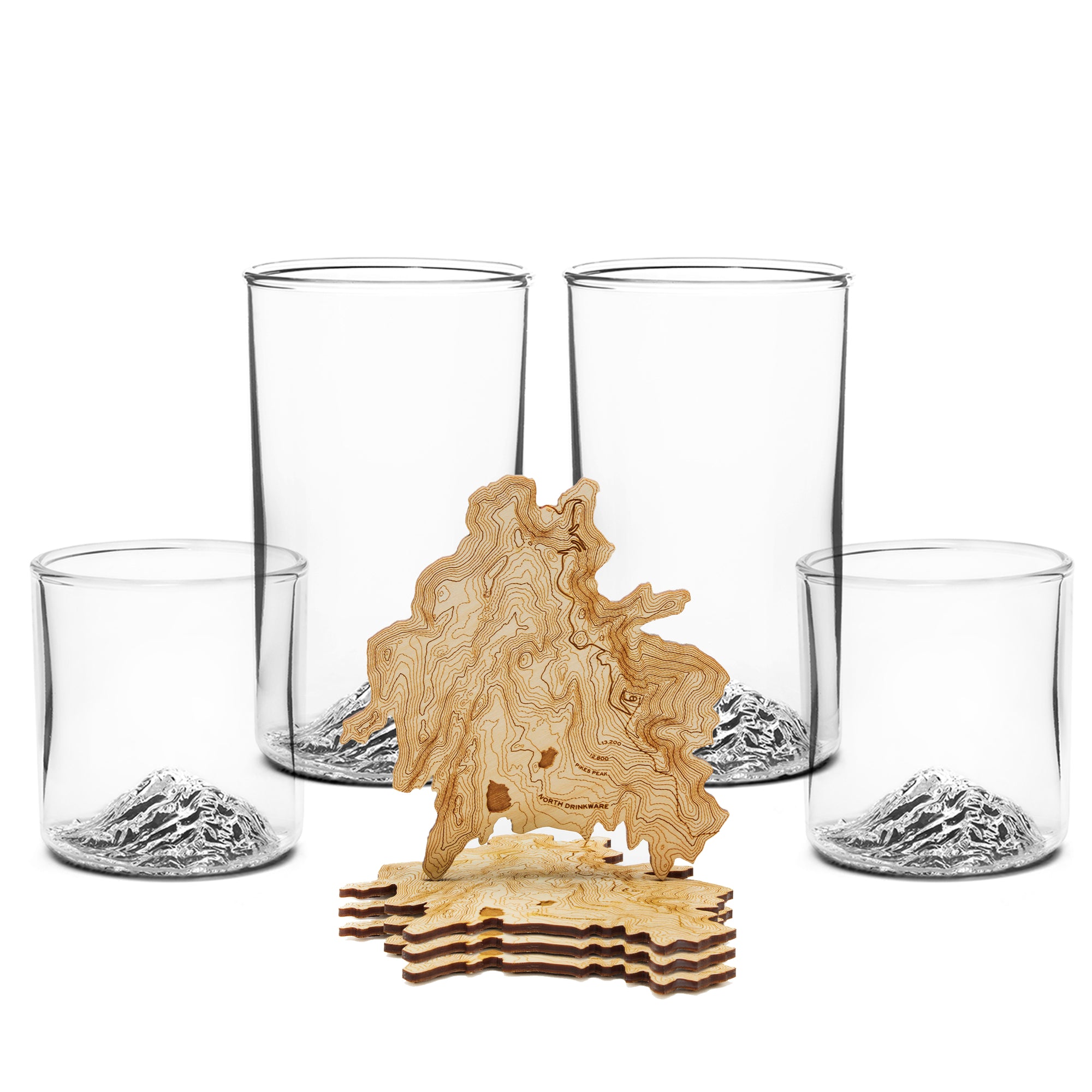 Whiskey Peaks The Rockies - Set of 4 Whiskey Glasses - Rockies, Bar &  Entertainment