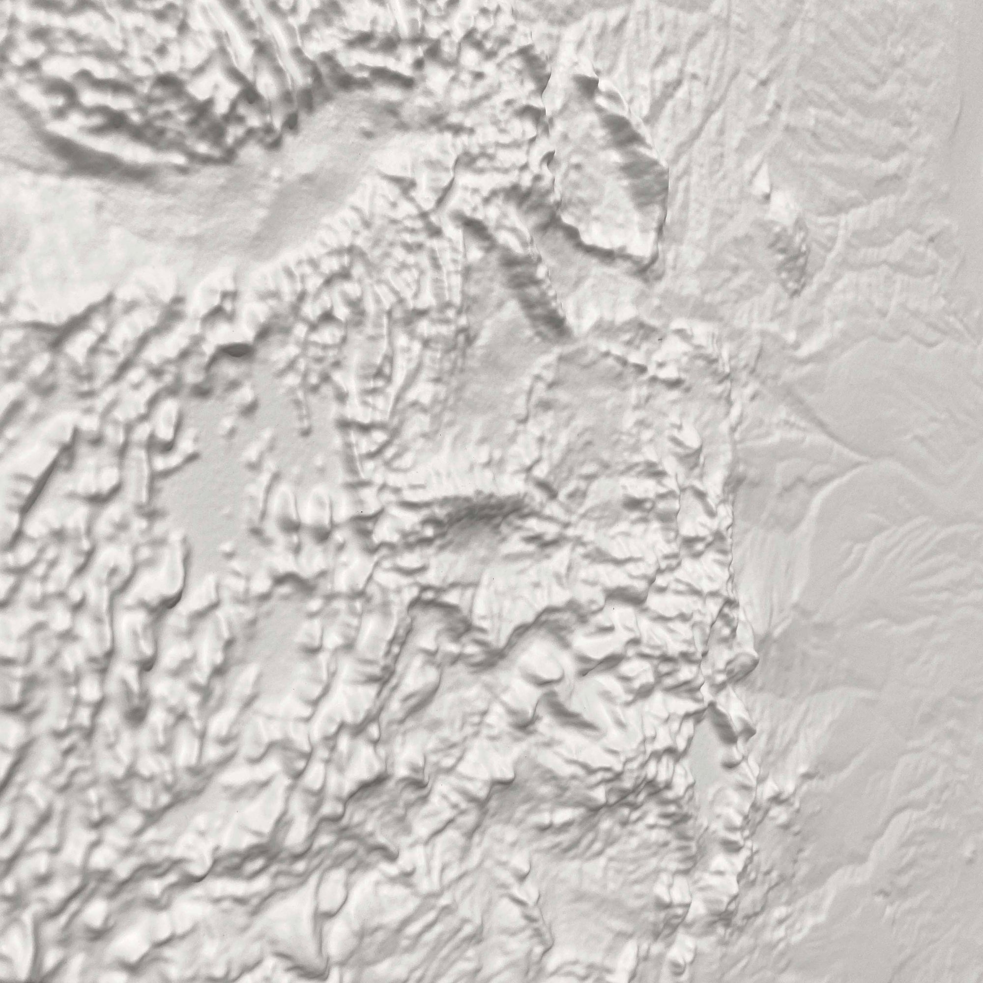 USA - White 3D Raised Relief Map