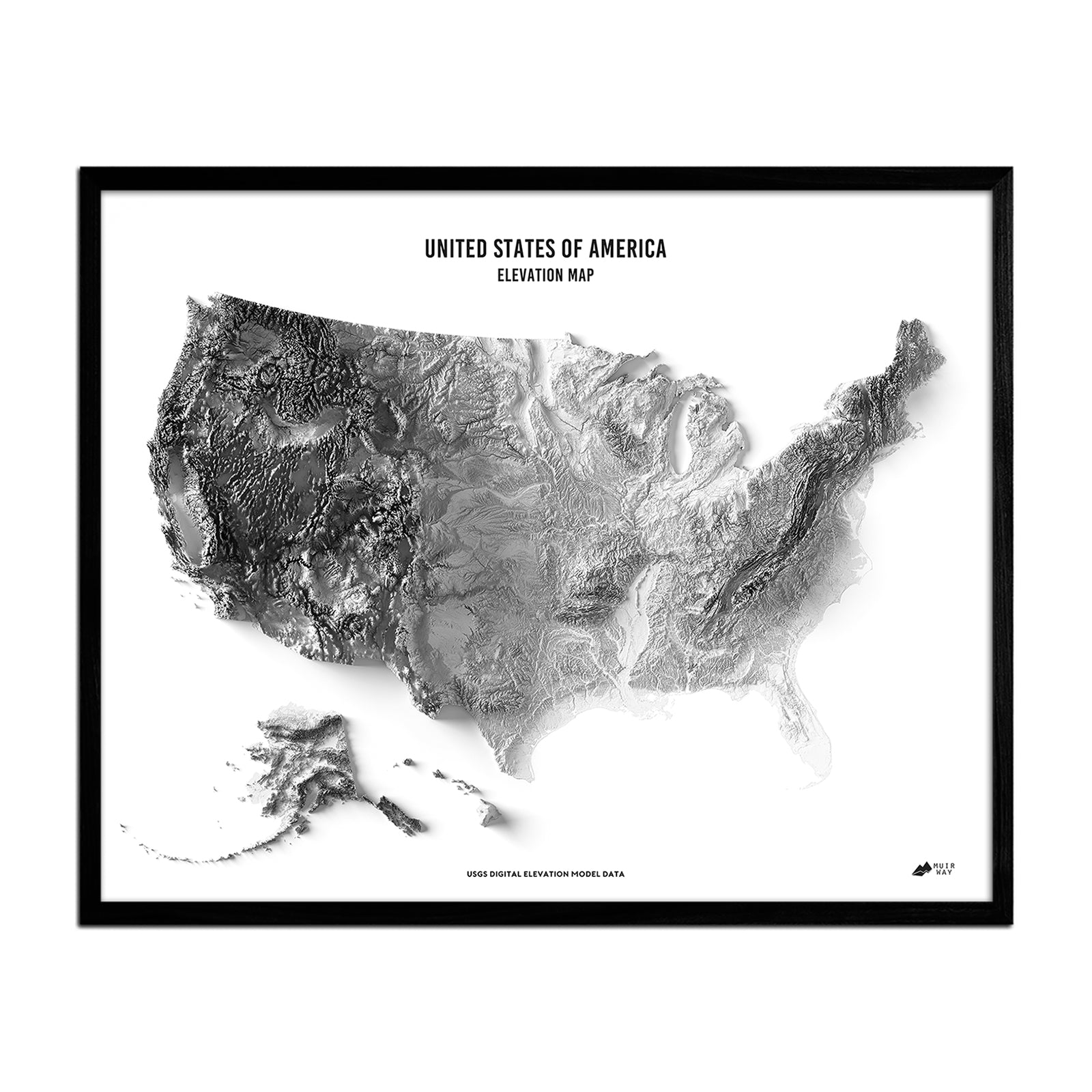 USA Elevation Map - No Frame