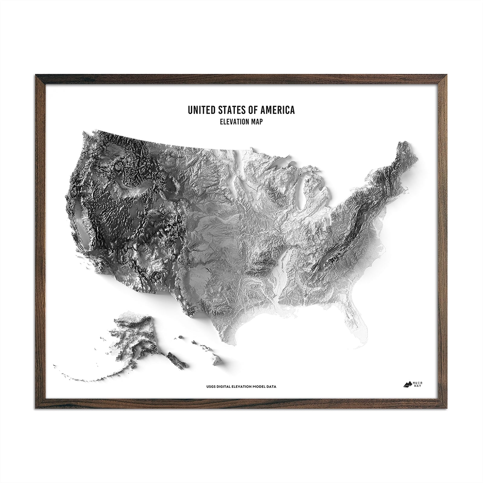 USA Elevation Map - No Frame