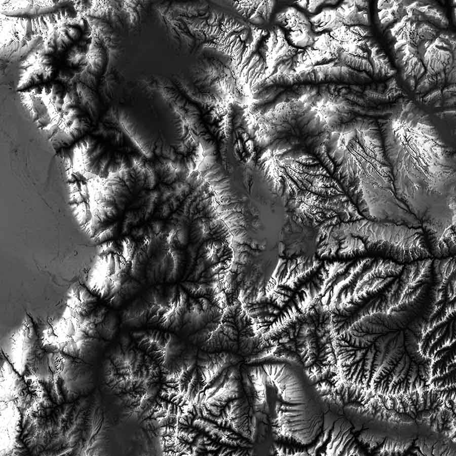 Utah Elevation Map - No Frame