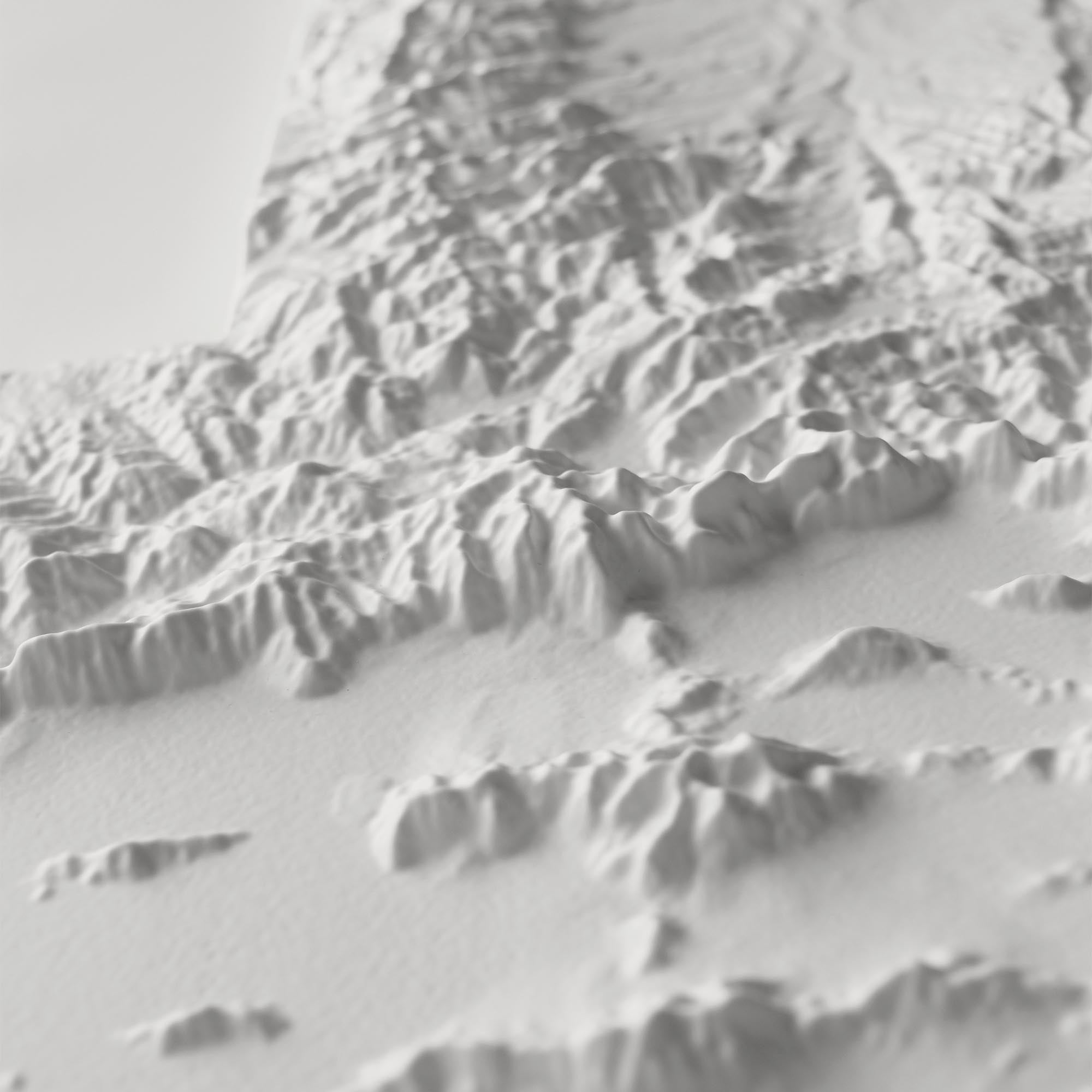 Utah - White 3D Raised Relief Map