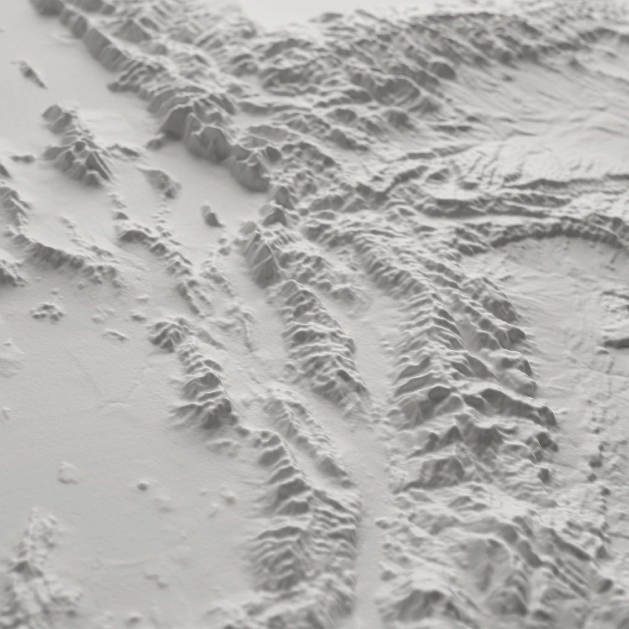 Utah - White 3D Raised Relief Map