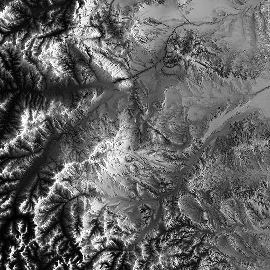 Wyoming Elevation Map - No Frame