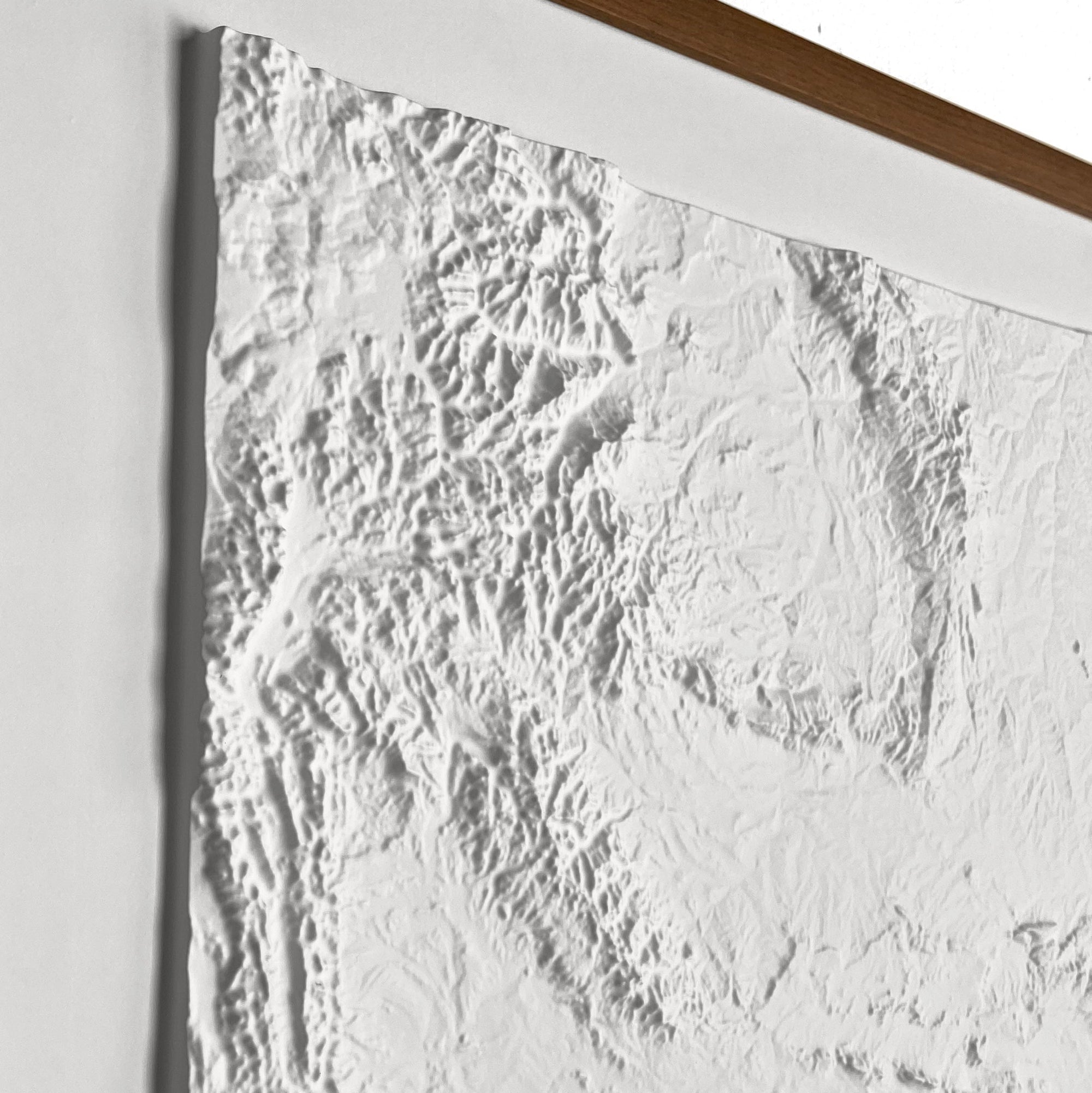 Wyoming - White 3D Raised Relief Map