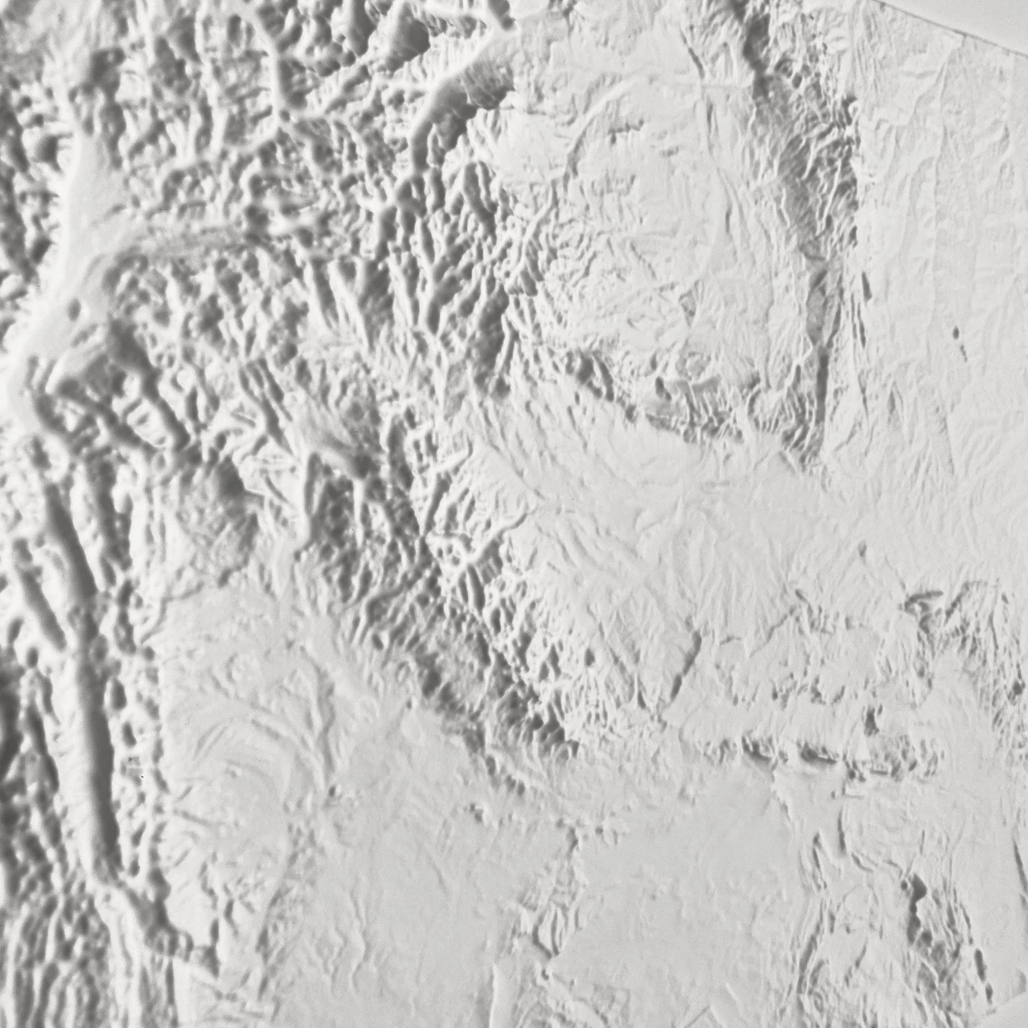 Wyoming - White 3D Raised Relief Map