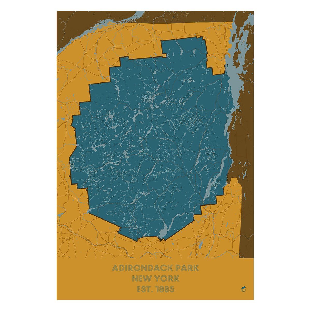Adirondack Park Map - No Frame - North Drinkware