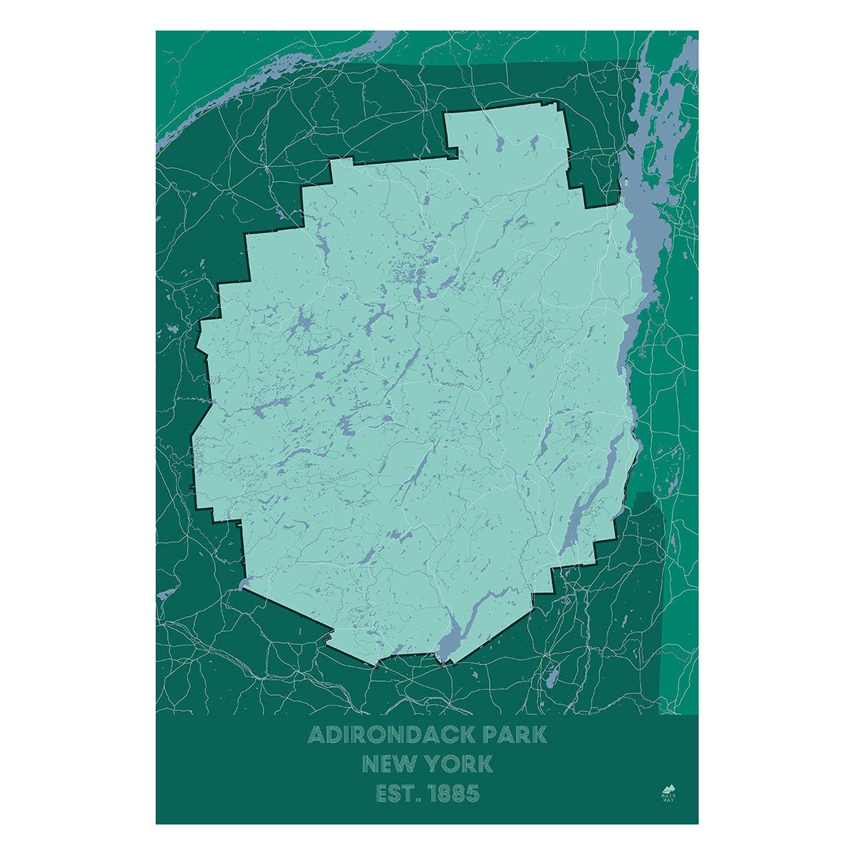 Adirondack Park Map - No Frame - North Drinkware