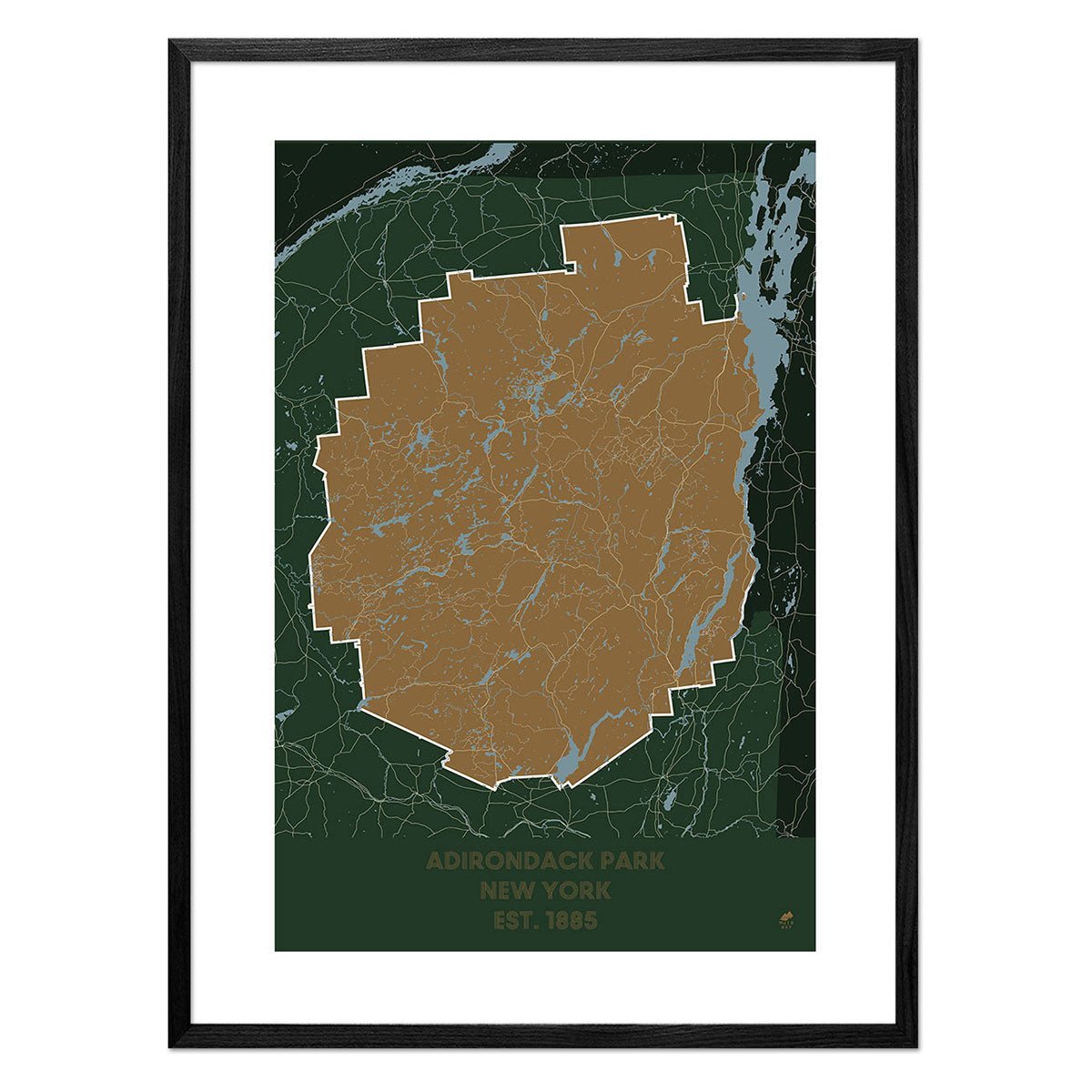 Adirondack Park Map - No Frame - North Drinkware
