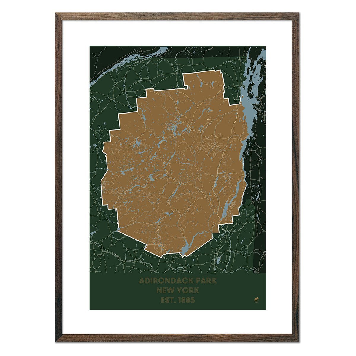 Adirondack Park Map - No Frame - North Drinkware