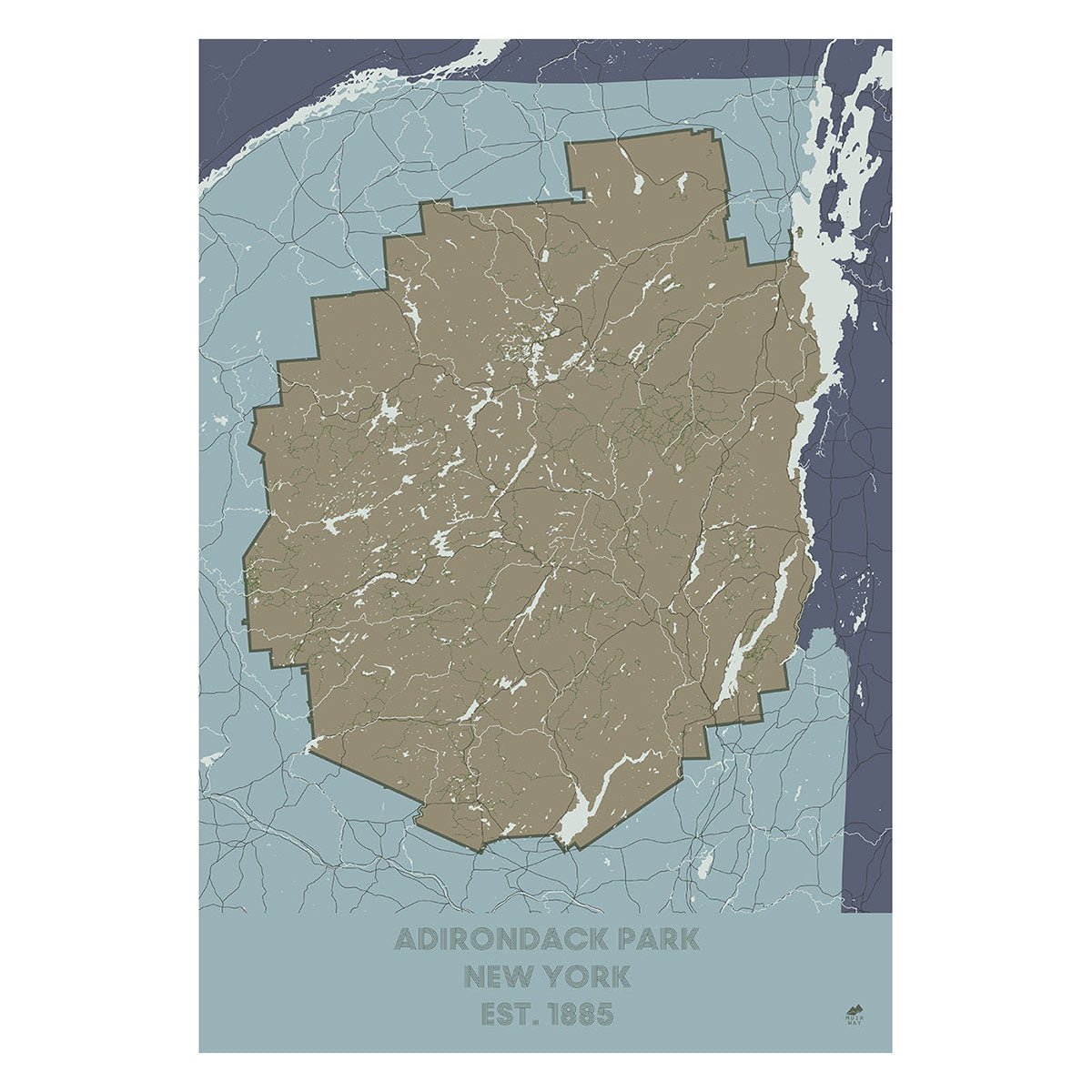 Adirondack Park Map - No Frame - North Drinkware