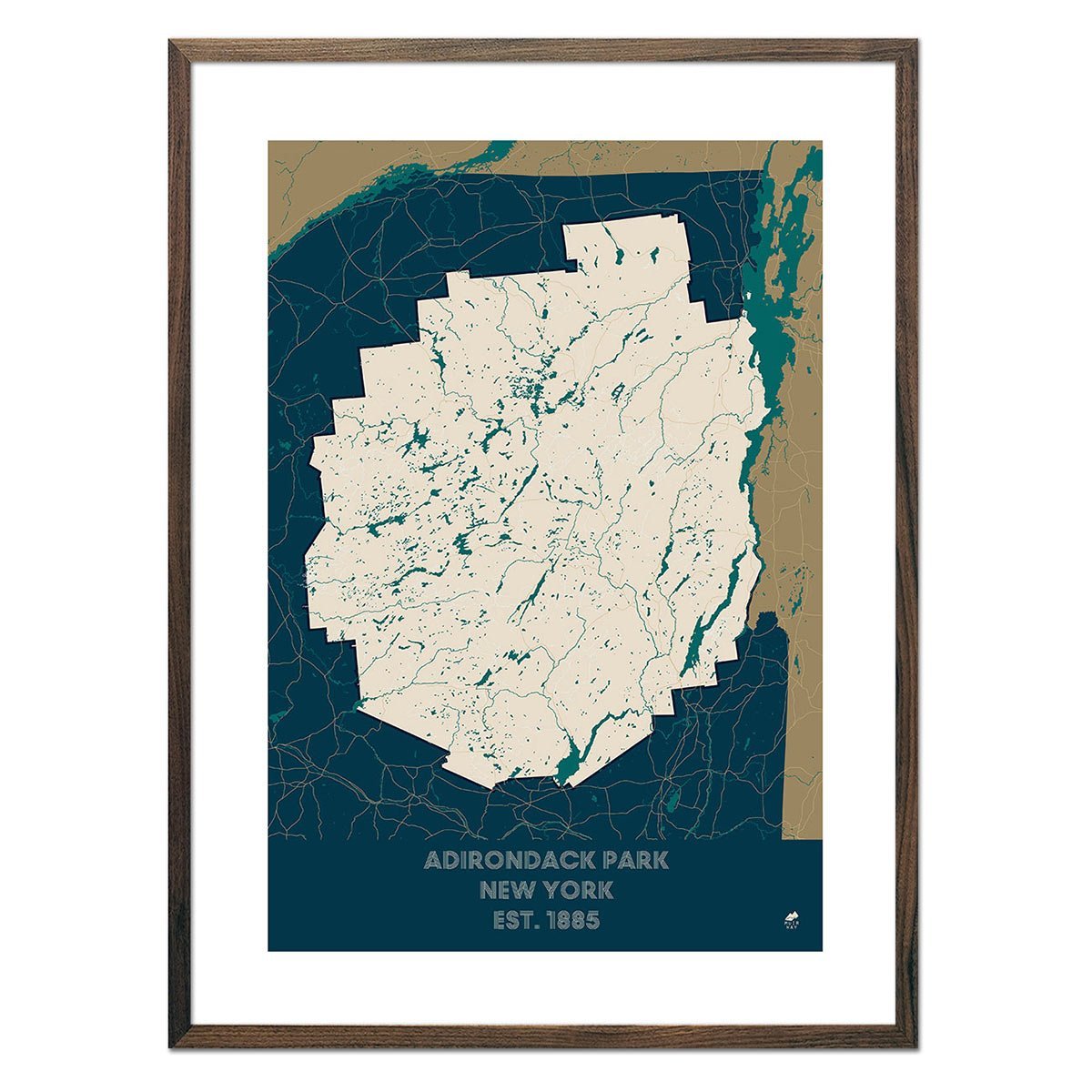 Adirondack Park Map - No Frame - North Drinkware