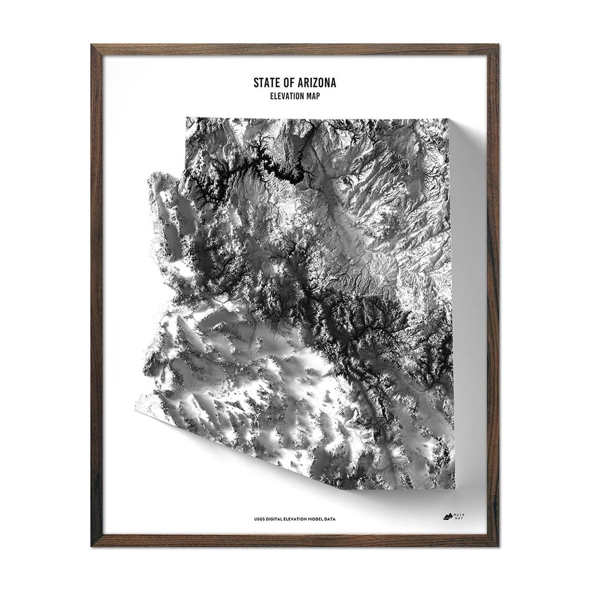 Arizona Elevation Map - No Frame - North Drinkware