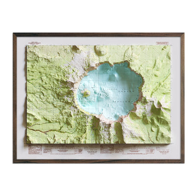 Crater Lake 1985 Shaded Relief Map - No Frame - North Drinkware