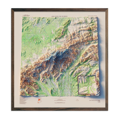 Denali National Park 1986 Shaded Relief Map - No Frame - North Drinkware