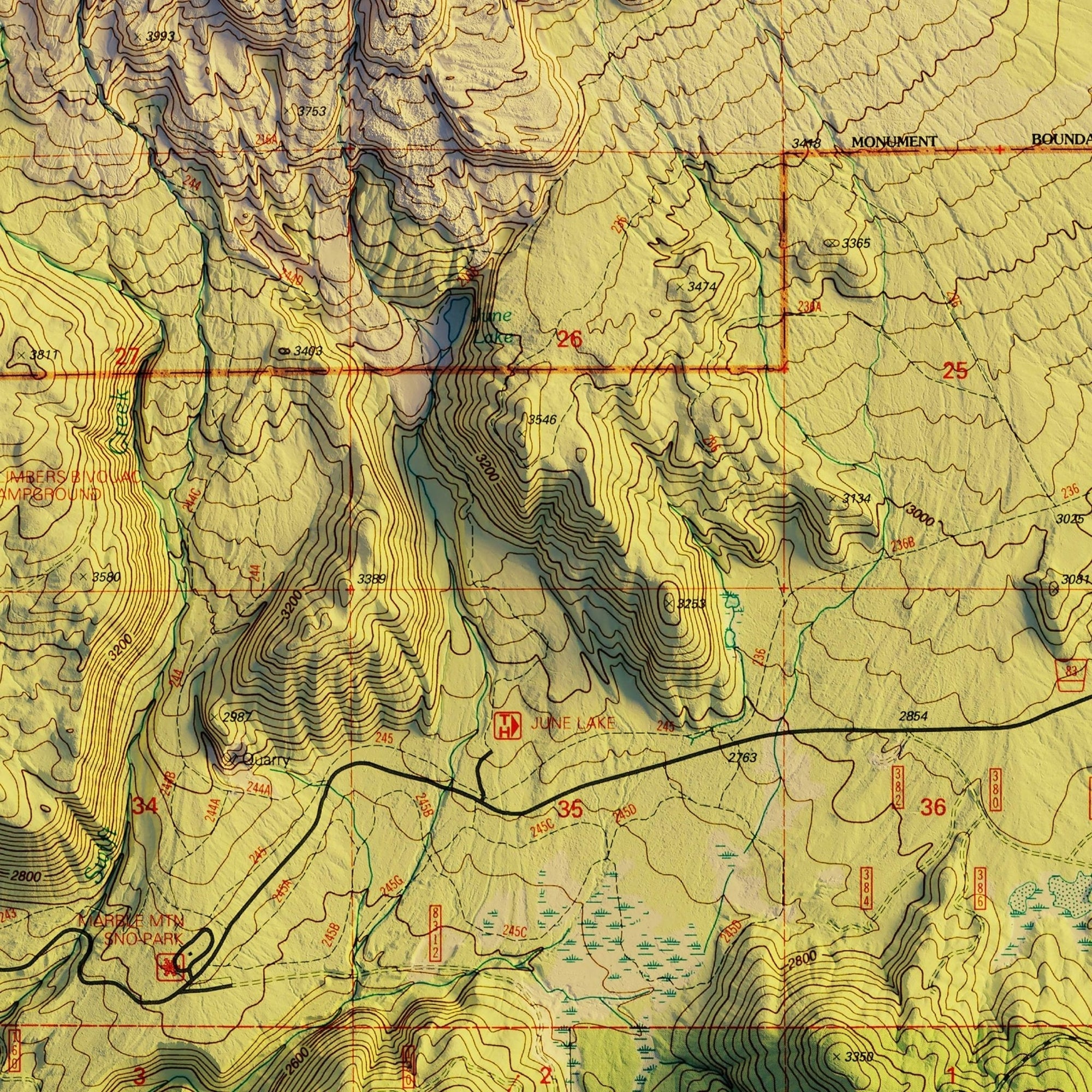 Mount St. Helens, WA 1998 Shaded Relief Map - No Frame - North Drinkware