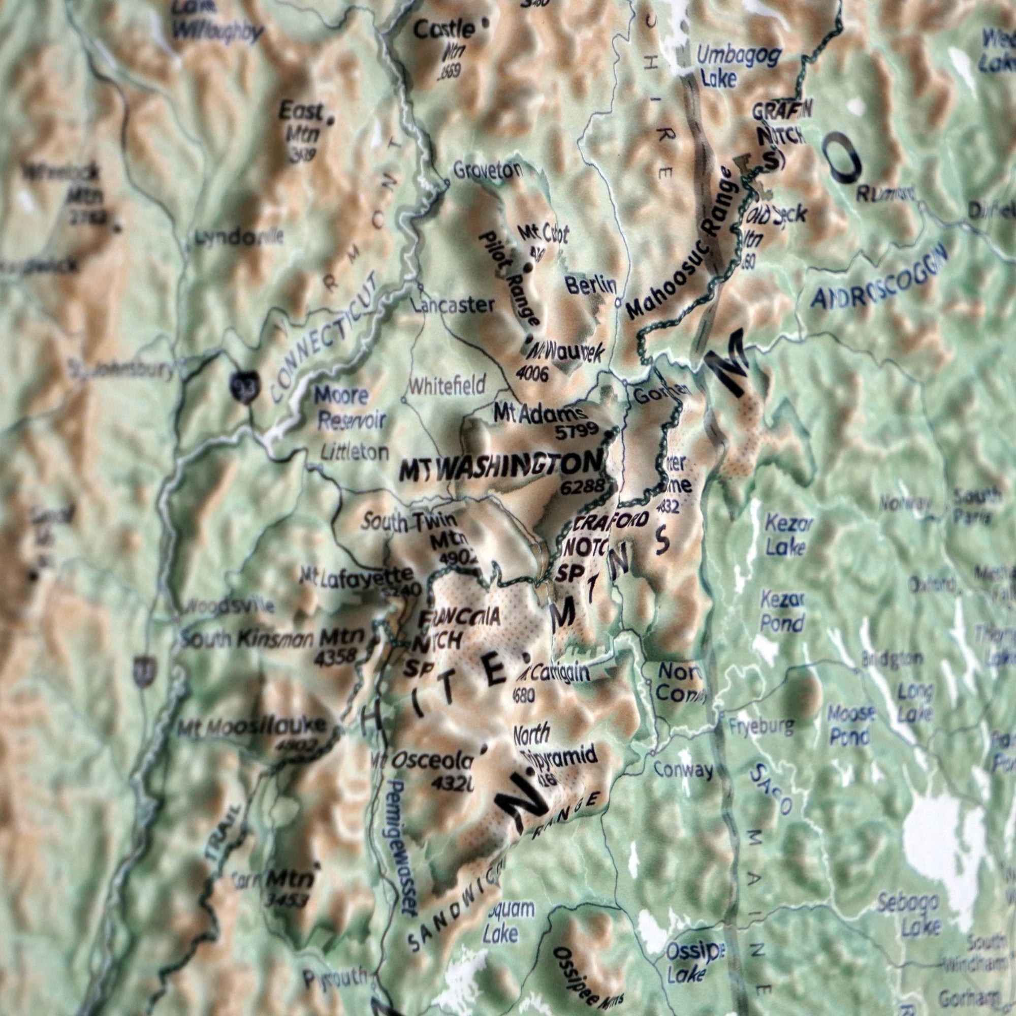 New England 3D Raised Relief Map - No Frame - North Drinkware