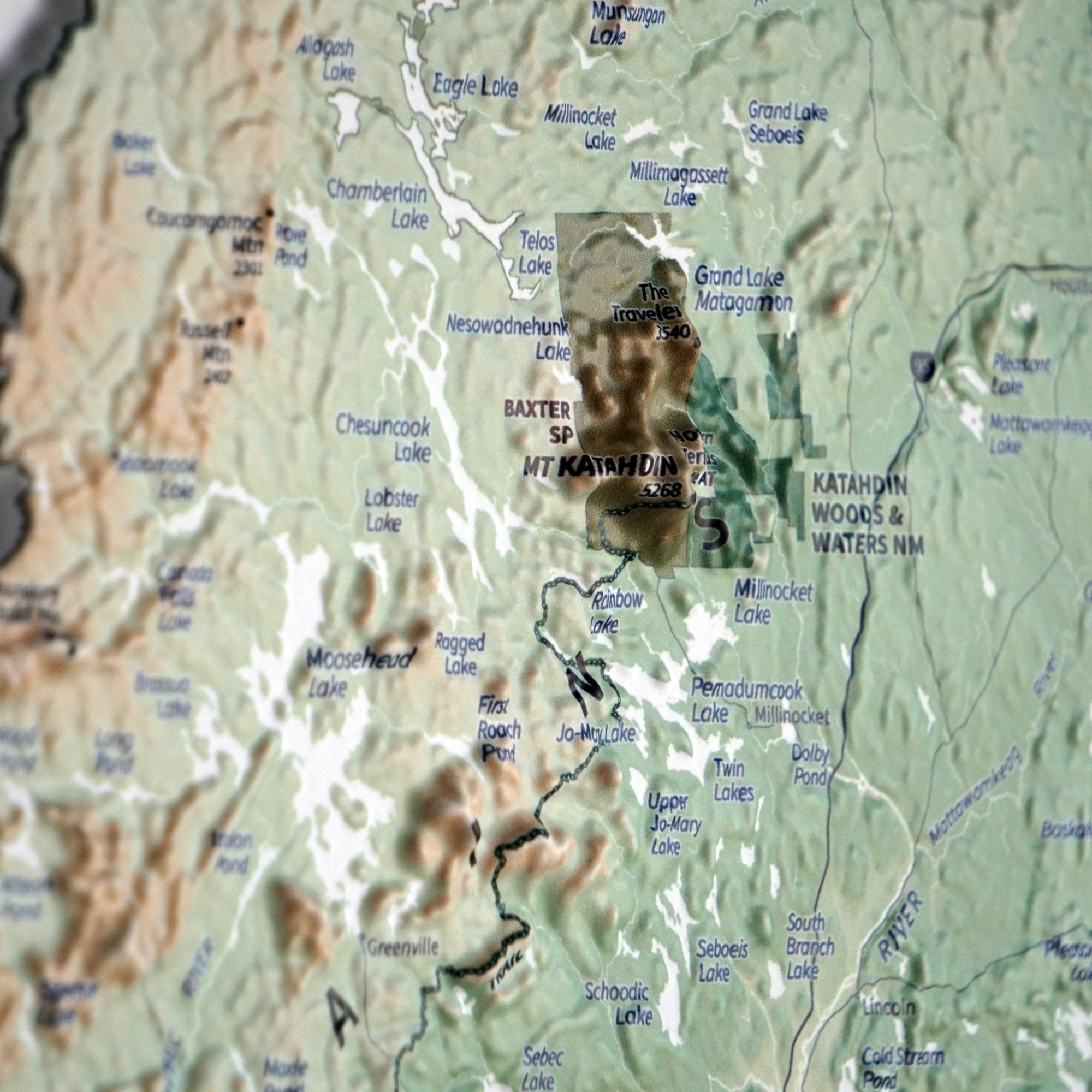 New England 3D Raised Relief Map - No Frame - North Drinkware