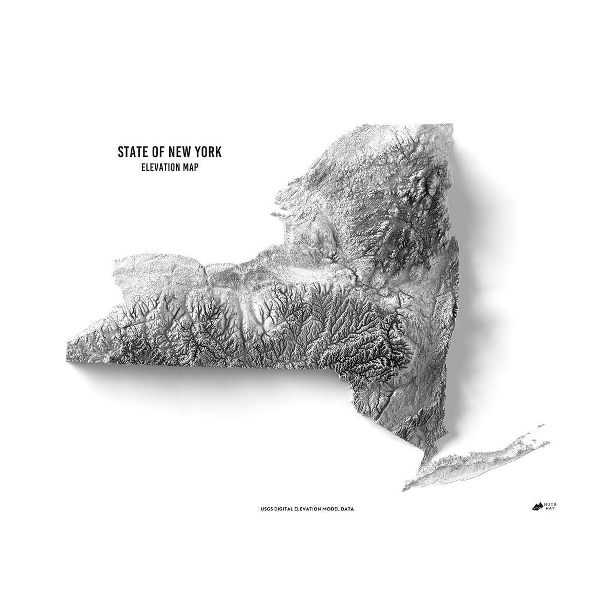 New York Elevation Map - No Frame - North Drinkware