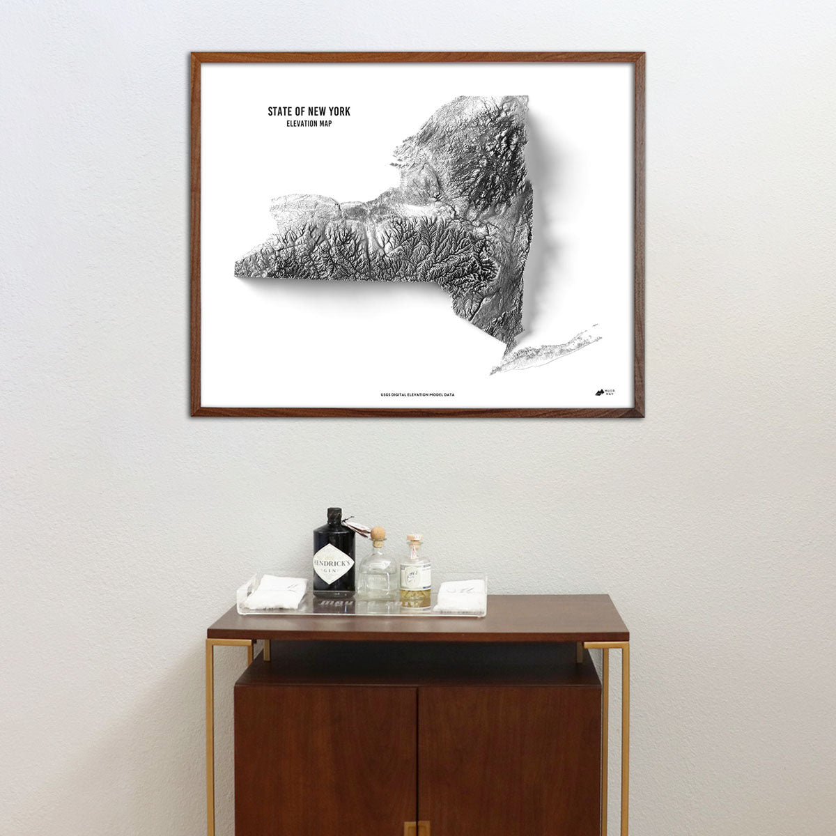 New York Elevation Map - No Frame - North Drinkware
