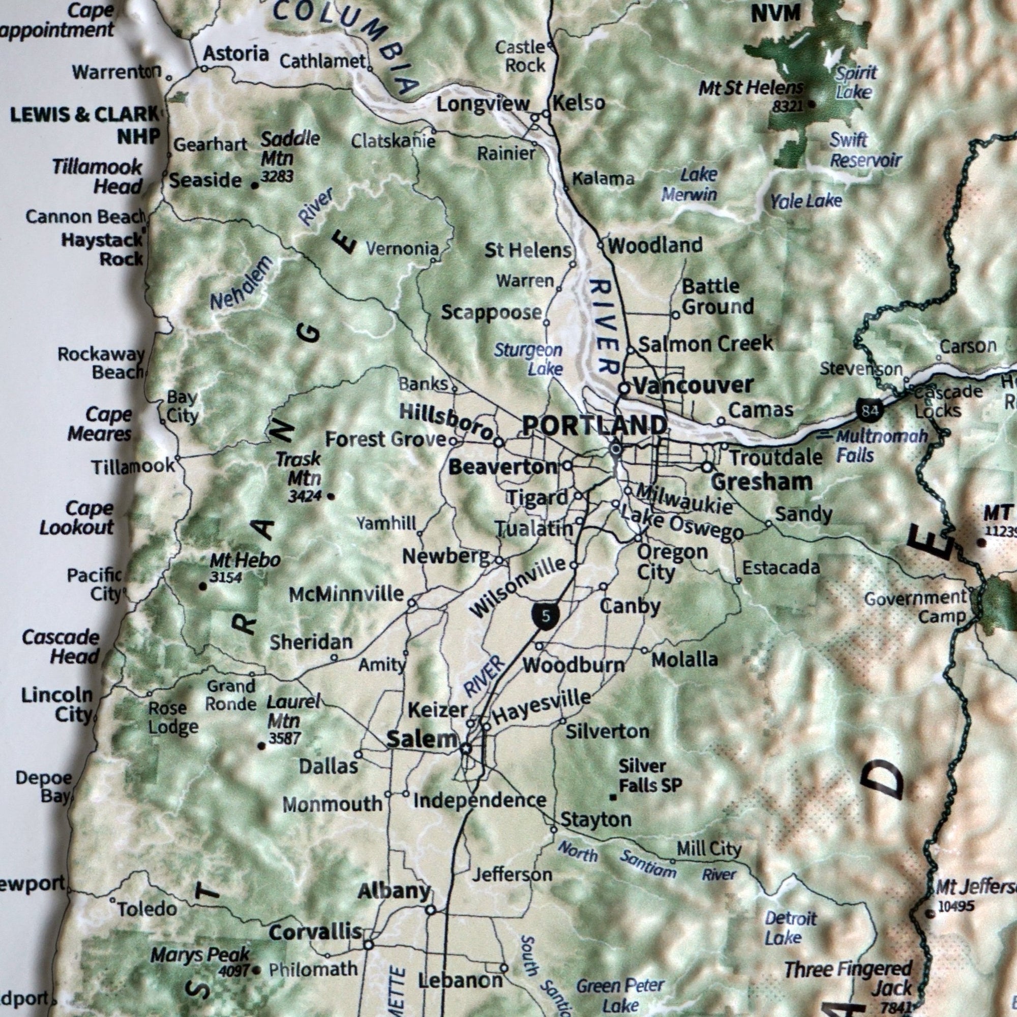 Pacific Northwest 3D Raised Relief Map - No Frame - North Drinkware