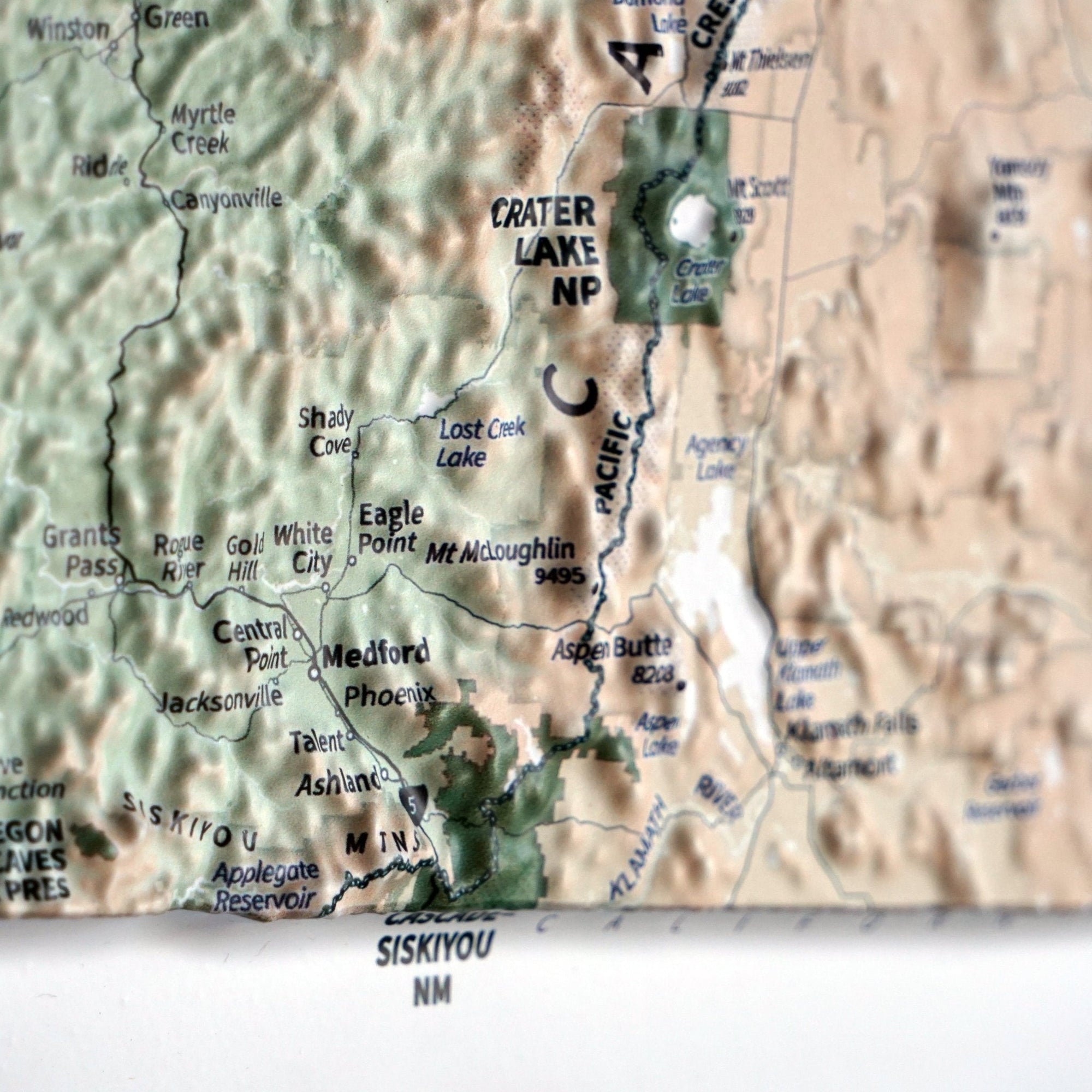 Pacific Northwest 3D Raised Relief Map - No Frame - North Drinkware