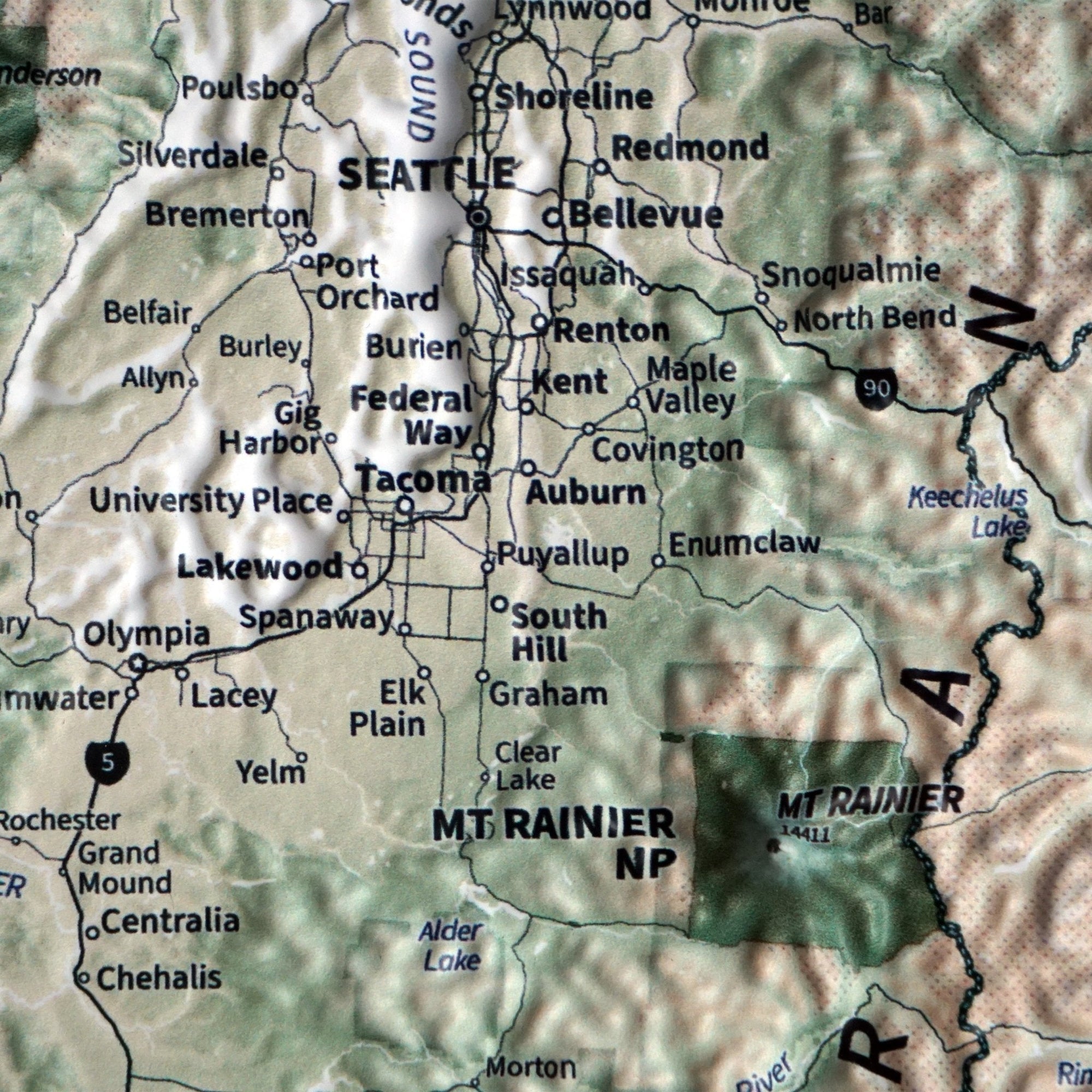 Pacific Northwest 3D Raised Relief Map - No Frame - North Drinkware