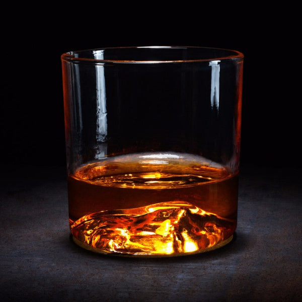 The Mt. Bachelor Tumbler  Handblown Mountain Whiskey Glass Made in USA
