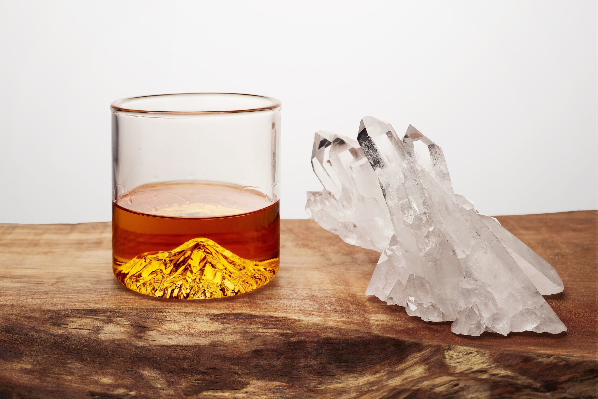 Houston - Wooden Base Whiskey Mountain Glass – Sugar & Cotton