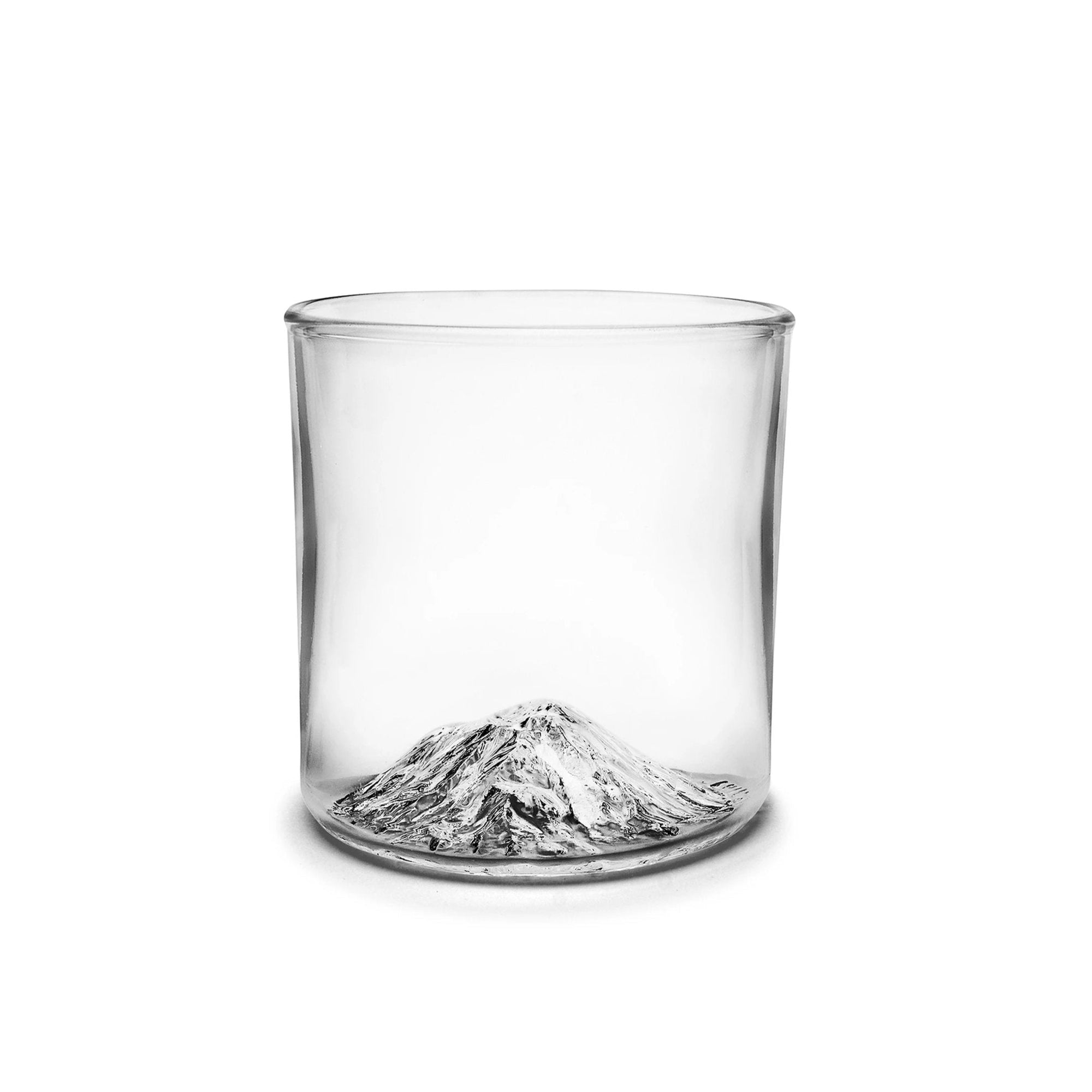 The Mt. Shasta Tumbler  Handblown Mountain Whiskey Glass Made in USA