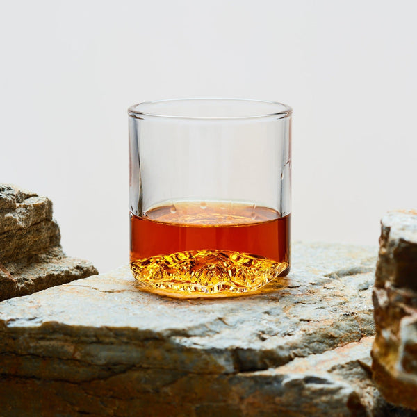 The Teton Tumbler  Handblown Mountain Whiskey Glass Made in USA