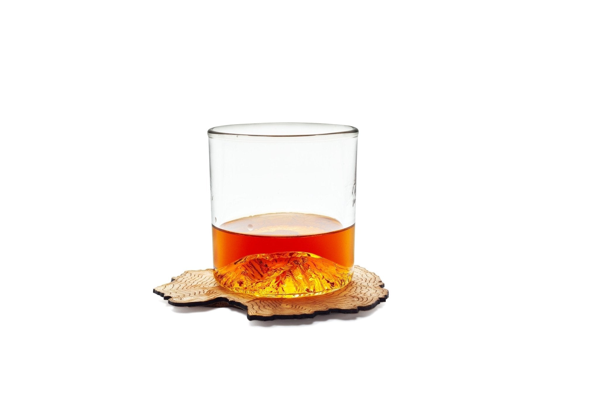 The Mt. St. Helens Set | Handblown Mountain Whisky, Beer & Coaster