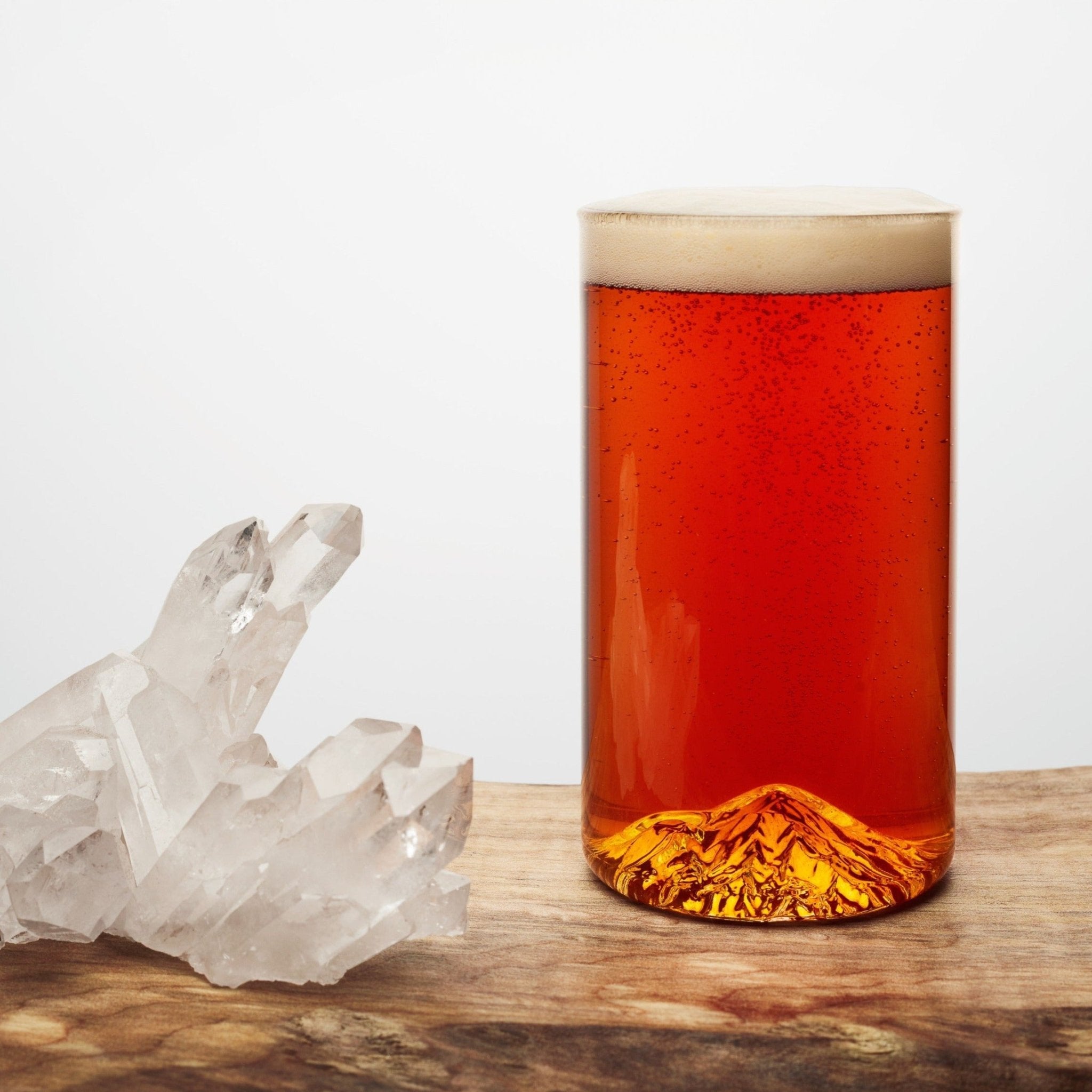 The Mt. Shasta Pint | Handblown Mountain Beer Glass Made in USA